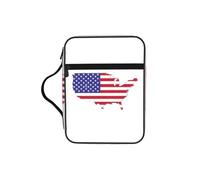 Edwal USA Flag Map Print Bible Case Cosmetic Bag with Sturdy Handle Wash Bag Tablet Sleeve Small Tool Bag for Books