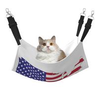 EdWal USA Flag Map print Soft Sleeping Hammock Cat Hammock for Cage Hanging,Pet Hammock Bed Adjustable for Small Animals