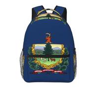 EdWal Vermont State Flag Print Hiking Backpack Laptop Backpack For Men Women Waterproof Rucksack Easy To Clean Travel Bag