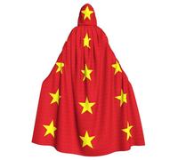 EdWal Vietnamese Flag Print Unisex Adults Hooded Cloak Cape Uniform, Hooded Robe, For Halloween Cosplay Costumes