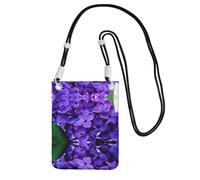EdWal Violet Flower Print Crossbody Bag For Women, Mini Phone Purses, Cute Phone Wallet, For Hiking Travel Gift