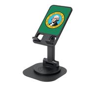 EdWal Washington Flag Print Adjustable Foldable Phone Stand,360 Rotating Cell Phone Holder For Desk,Travel Essentials