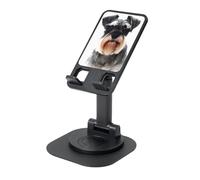 EdWal Well-Behaved Schnauzer Print Adjustable Foldable Phone Stand,360 Rotating Cell Phone Holder For Desk,Travel Essentials