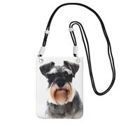 EdWal Well-Behaved Schnauzer Print Crossbody Bag For Women, Mini Phone Purses, Cute Phone Wallet, For Hiking Travel Gift