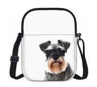 Edwal Well-Behaved Schnauzer Print Small Crossbody Bag For Women Waterproof Phone Purse With Adjustable Strap For Travel Work