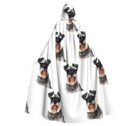EdWal Well-Behaved Schnauzer Print Unisex Adults Hooded Cloak Cape Uniform, Hooded Robe, For Halloween Cosplay Costumes