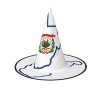 EdWal West Virginia State Flag Map Print Halloween Witch Hat Costume Accessory Women Hats For Halloween Party Cosplay For Home, Yard,