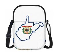 Edwal West Virginia State Flag Map Print Small Crossbody Bag For Women Waterproof Phone Purse With Adjustable Strap For Travel Work