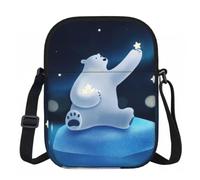 Edwal White Bear Print Small Crossbody Bag For Women Waterproof Phone Purse With Adjustable Strap For Travel Work