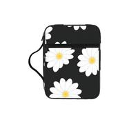 EdWal White Daisy Print Bible Case Cosmetic Bag with Sturdy Handle Wash Bag Tablet Sleeve Small Tool Bag for Books