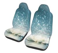 EdWal White Lotus Flowers Print Front Seat Covers, Easy To Install Two Car Seat Protector Cover Set Accessories Auto Trucks Suv