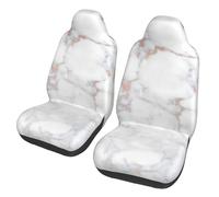 EdWal White Marble Rose Gold Print Front Seat Covers, Easy To Install Two Car Seat Protector Cover Set Accessories Auto Trucks Suv