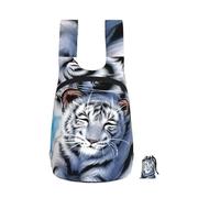 EdWal White Tiger Print Foldable Backpack Lightweight Hiking Bag Soft Travel Backpack Rucksack For Work And Gym