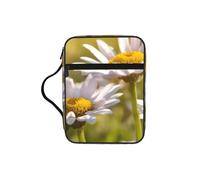 EdWal Wild White Daisy Flower Print Bible Case Cosmetic Bag with Sturdy Handle Wash Bag Tablet Sleeve Small Tool Bag for Books
