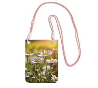 EdWal Wild White Daisy Flower Print Crossbody Bag For Women, Mini Phone Purses, Cute Phone Wallet, For Hiking Travel Gift