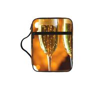 EdWal Wine Cup Print Bible Case Cosmetic Bag with Sturdy Handle Wash Bag Tablet Sleeve Small Tool Bag for Books