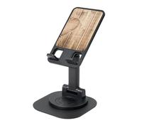 EdWal Wood Heart Print Adjustable Foldable Phone Stand,360 Rotating Cell Phone Holder For Desk,Travel Essentials