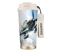 EdWal World War 2 Aircraft Airplane1 Print Insulated Stainless Steel Travel Coffee Mug,Coffee Cups with Lids, for Hot Cold Drinks