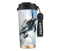 EdWal World War 2 Aircraft Airplane1 Print Insulated Stainless Steel Travel Coffee Mug,Coffee Cups with Lids, for Hot Cold Drinks