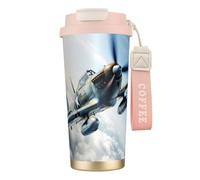 EdWal World War 2 Aircraft Airplane1 Print Insulated Stainless Steel Travel Coffee Mug,Coffee Cups with Lids, for Hot Cold Drinks