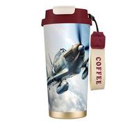 EdWal World War 2 Aircraft Airplane1 Print Insulated Stainless Steel Travel Coffee Mug,Coffee Cups with Lids, for Hot Cold Drinks
