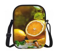 Edwal Yellow Lemon Print Small Crossbody Bag For Women Waterproof Phone Purse With Adjustable Strap For Travel Work