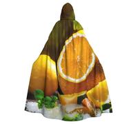 EdWal Yellow Lemon Print Unisex Adults Hooded Cloak Cape Uniform, Hooded Robe, For Halloween Cosplay Costumes