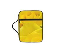 EdWal Yellow Roses Print Bible Case Cosmetic Bag with Sturdy Handle Wash Bag Tablet Sleeve Small Tool Bag for Books