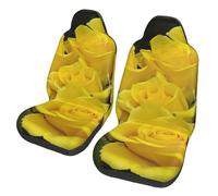EdWal Yellow Roses Print Front Seat Covers, Easy To Install Two Car Seat Protector Cover Set Accessories Auto Trucks Suv