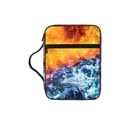 EdWal Yin Yang Fire Water Print Bible Case Cosmetic Bag with Sturdy Handle Wash Bag Tablet Sleeve Small Tool Bag for Books