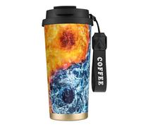 EdWal Yin Yang Fire Water Print Insulated Stainless Steel Travel Coffee Mug,Coffee Cups with Lids, for Hot Cold Drinks
