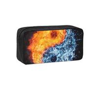 EdWal Yin Yang Fire Water Print Pen Organizer Bag Pouch Large Capacity Pencil Case with Zipper Durable Pen Case for Stationery