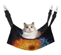 EdWal yin yang fire water print Soft Sleeping Hammock Cat Hammock for Cage Hanging,Pet Hammock Bed Adjustable for Small Animals