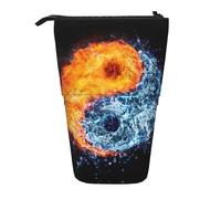 EdWal Yin Yang Fire Water Print Stand-Up Telescopic Pencil Case Cute Pencil Case Stationery Pen Case Cosmetics Bag