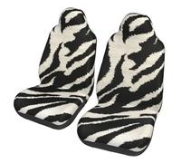 EdWal Zebra Animal Print Front Seat Covers, Easy To Install Two Car Seat Protector Cover Set Accessories Auto Trucks Suv