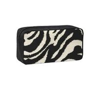 EdWal Zebra Animal Print Pen Organizer Bag Pouch Large Capacity Pencil Case with Zipper Durable Pen Case for Stationery