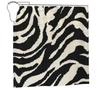 EdWal Zebra Animal Print Polyester Shower Curtain For Bathroom With Hooks 185cm Long, Waterproof Bath Accessories