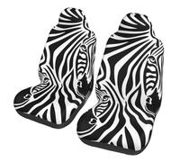 EdWal Zebra Print Front Seat Covers, Easy To Install Two Car Seat Protector Cover Set Accessories Auto Trucks Suv