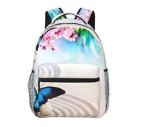 Edwal Zen Design Butterfly Print Hiking Backpack Laptop Backpack For Men Women Waterproof Rucksack Easy To Clean Travel Bag