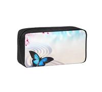 Edwal Zen Design Butterfly Print Pen Organizer Bag Pouch Large Capacity Pencil Case with Zipper Durable Pen Case for Stationery