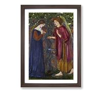 Edward Burne-Jones The Annunciation Framed Print | A2 Walnut Framed Wall Art | Ready to Hang | Modern Nature Picture | Living Room Bedroom Lounge Office