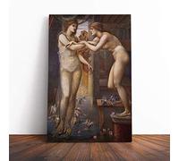 Edward Burne-Jones The Embrace Canvas Print | Gallery Wrapped 30mm Frame Wall Art | 24x16 inches | Ready to Hang | Modern Picture | Living Room Bedroom Lounge Office