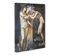 Edward Burne Jones The Embrace Canvas Print | Gallery Wrapped 30mm Frame Wall Art | 24x16 inches | Ready to Hang | Classic Picture | Living Room Bedroom Lounge Office