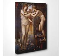 Edward Burne-Jones The Embrace Canvas Print | Gallery Wrapped 30mm Frame Wall Art | 30x20 inches | Ready to Hang | Modern Picture | Living Room Bedroom Lounge Office