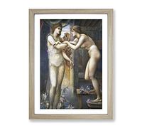 Edward Burne Jones The Embrace Classic Painting Framed Print | A4 Oak Framed Wall Art | Ready to Hang | Classic Historical Picture | Living Room Bedroom Lounge Office