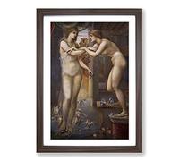 Edward Burne-Jones The Embrace Framed Print | A2 Walnut Framed Wall Art | Ready to Hang | Modern Nature Picture | Living Room Bedroom Lounge Office