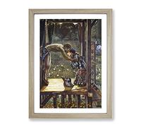 Edward Burne Jones The Merciful Knight Classic Painting Framed Print | A4 Oak Framed Wall Art | Ready to Hang | Classic Historical Picture | Living Room Bedroom Lounge Office