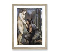 Edward Burne Jones The Soul Atains Classic Painting Framed Print | A2 Oak Framed Wall Art | Ready to Hang | Classic Historical Picture | Living Room Bedroom Lounge Office