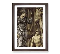 Edward Burne-Jones The Wheel of Fortune Framed Print | A2 Walnut Framed Wall Art | Ready to Hang | Modern Nature Picture | Living Room Bedroom Lounge Office