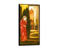 Edward Burne Jones Wall Art Danae and the Brazen Tower Poster Famous Paintings Reproduction Romanticism Pictures Wall Decor Edward Burne Jones Home Decor 30x60cm(12x24in) Black Frame